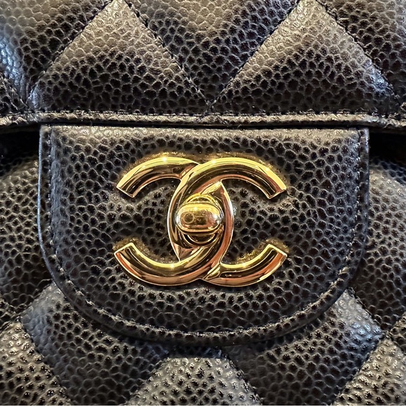 Chanel Classic Large Black Double Flap - Grained Calfskin & Gold Tone Metal - Picture 11 of 14